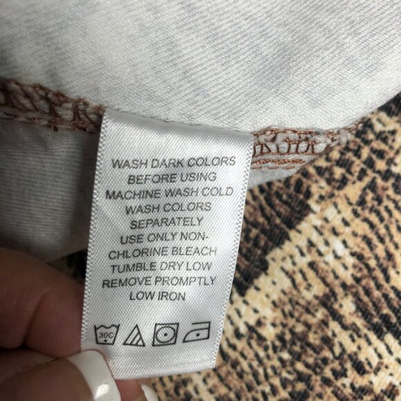 Denim 24/7 Jacket Womens Size 26W Reptile Print Trucker Style Button Up Casual - Picture 7 of 8